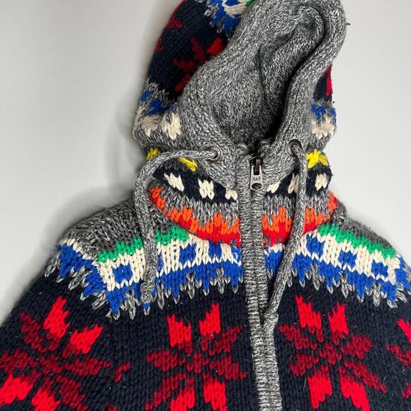 Abercrombie & Fitch Women’s Wool Blend Fair Isle Hoodie Sweater Jacket S Zip Up - Picture 8 of 11
